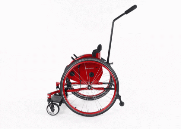 Central push handle, height-adjustable